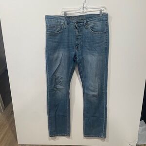 Cody James Mens Straight Leg Jeans Medium Wash Blue Denim 36x34 RN138823